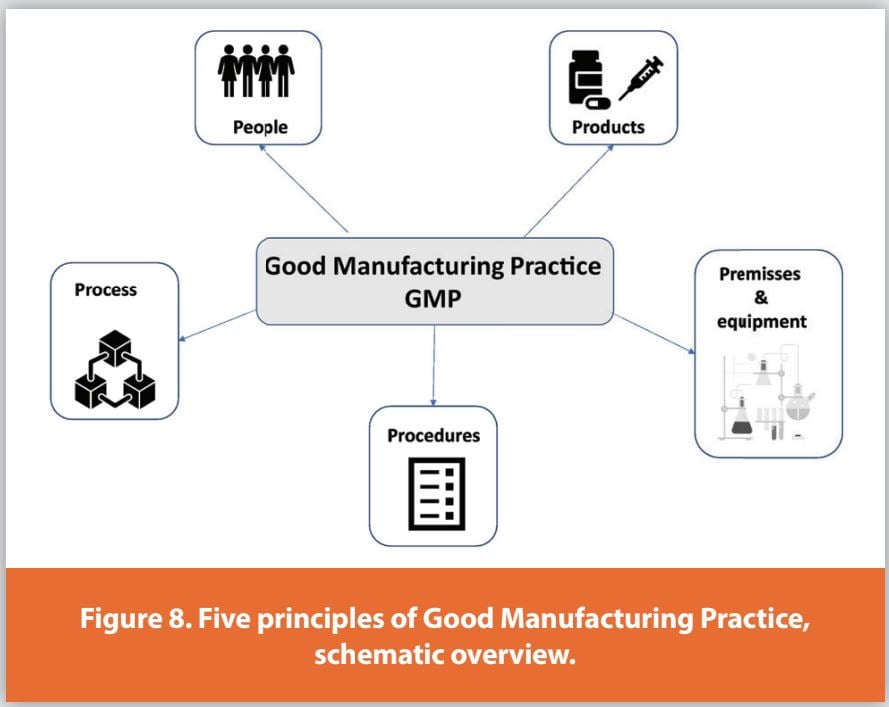 Figure 8. Five principles of Good Manufacturing Practice, schematic overview.