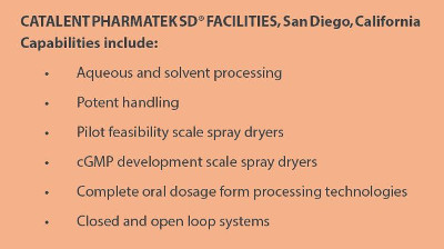 Catalent Pharmatek SD Facilities
