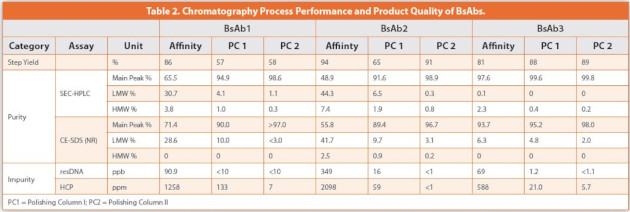 Chromatography Process Performance and Product Quality of BsAbs